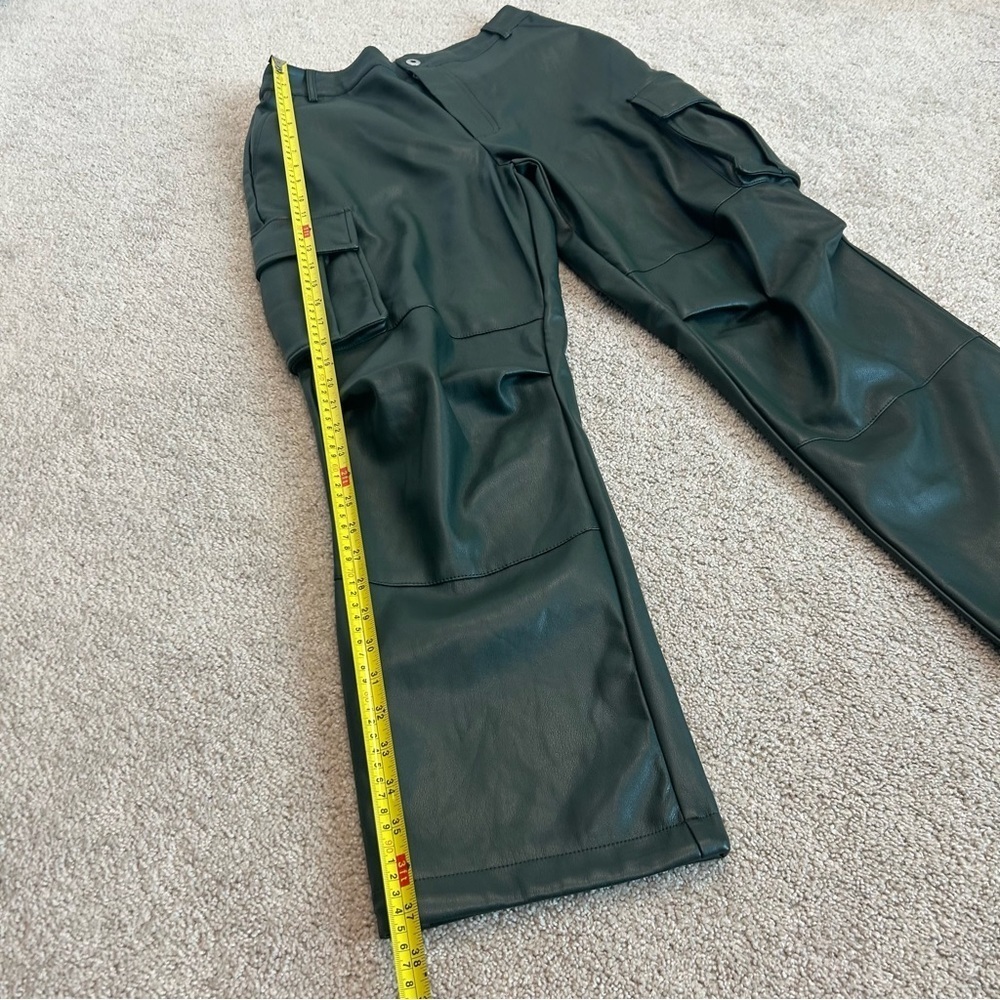 7 for all mankind dark green faux leather cargo pants drawstring ankle NWT - Picture 13 of 14